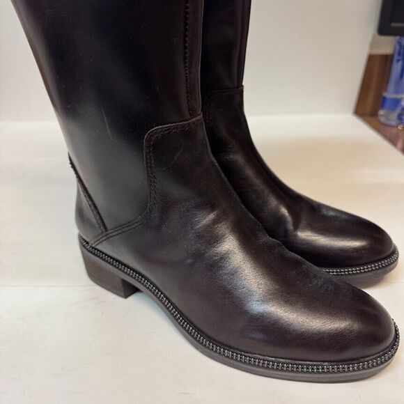 Franco Sarto Womens 5 M WC Brown Leather Knee High Riding Boots DISPLAY XO2 - Picture 6 of 6